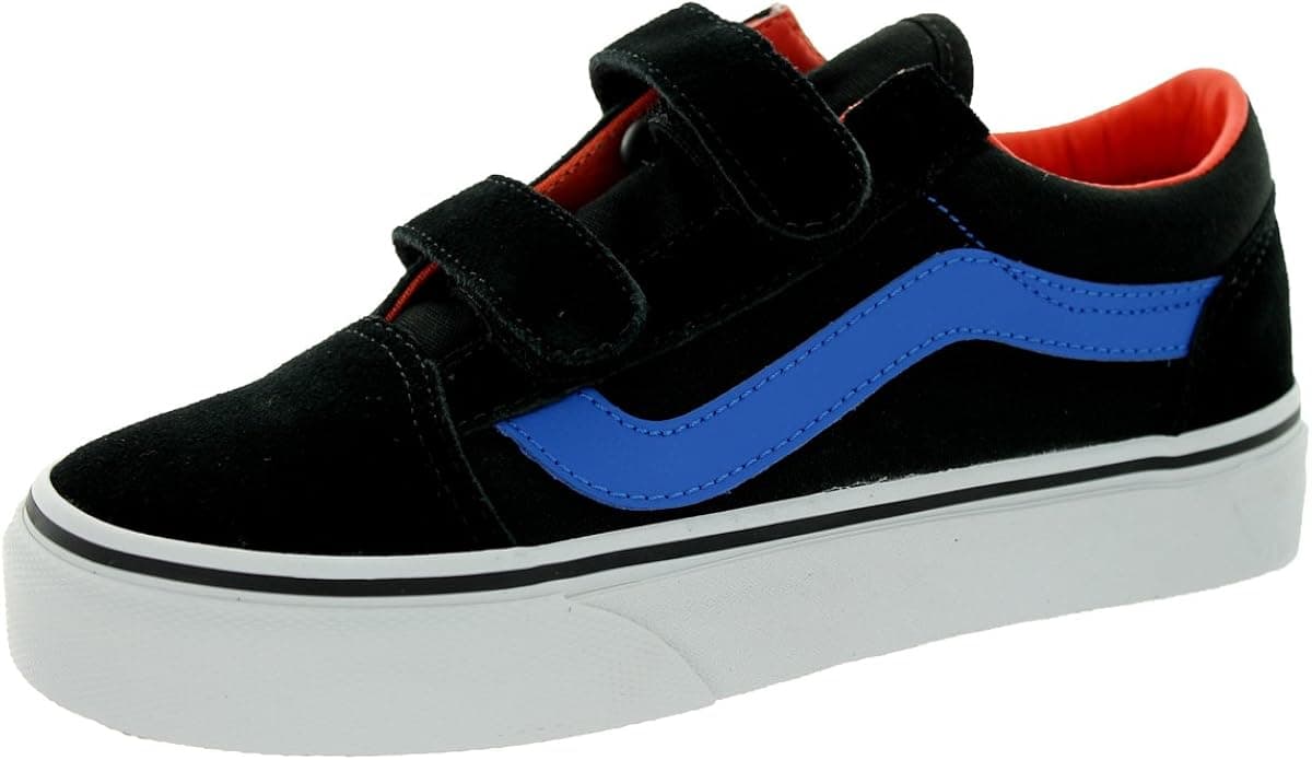 Vans Kids Skool V Black/Strong Blue Skate Shoe 2.5 Kids US