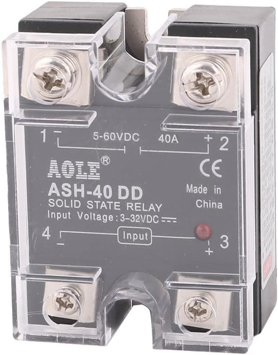 uxcell ASH-40DD 4-32VDC to 5-250VDC 40A Single Phase Solid State Relay DC-DC Relay