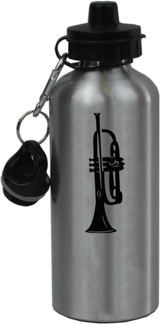 Personalized Custom Trumpet Aluminum Silver Finish 20 Ounce 600ML Sport Water Bottle Customizable