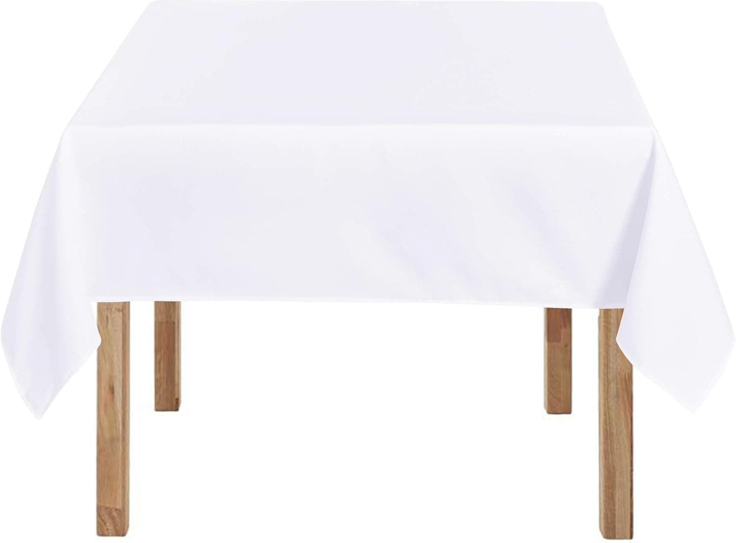 RYB HOME White Tablecloth for Buffet - Waterproof Table Cloth Indoor Outdoor Use for Wedding Decorations Holiday Dinner Reception Table, 60 x 60, White