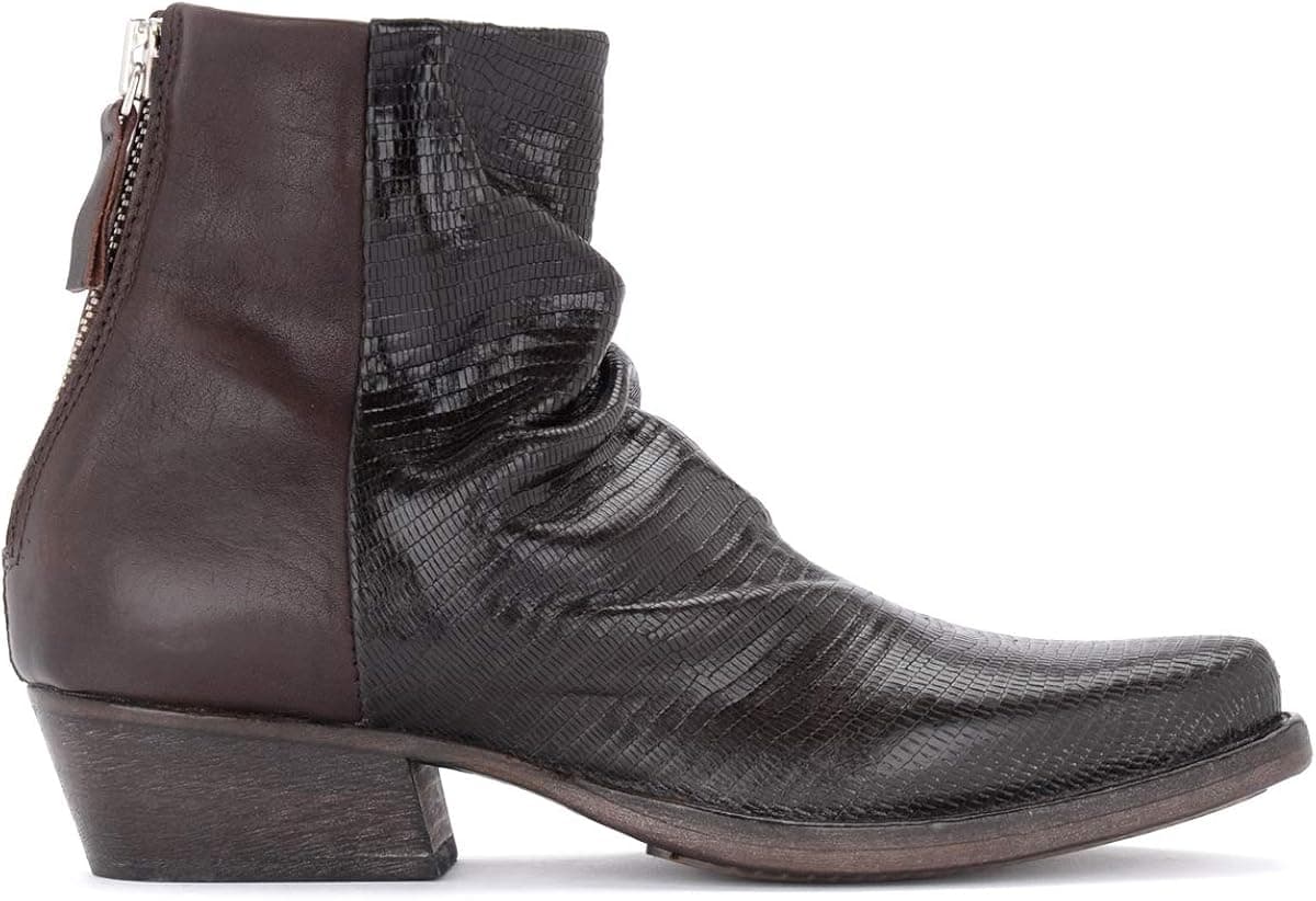MOMA Whiston Texan Ankle Boot Made of Dark Brown Laser-Cut Leather 41(IT)-11(US) Brown
