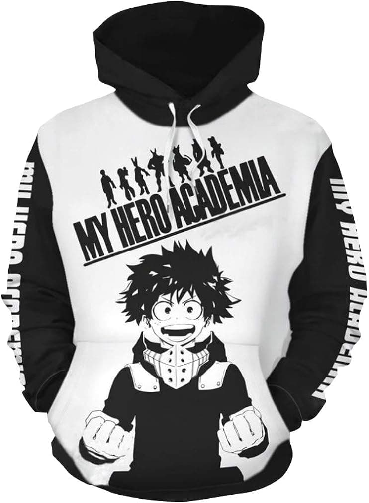 Im.Create Unisex My Boku No Hero Academia Hoodie Cospay Costume Hoodie Anime Sweatshirt (Small, White)