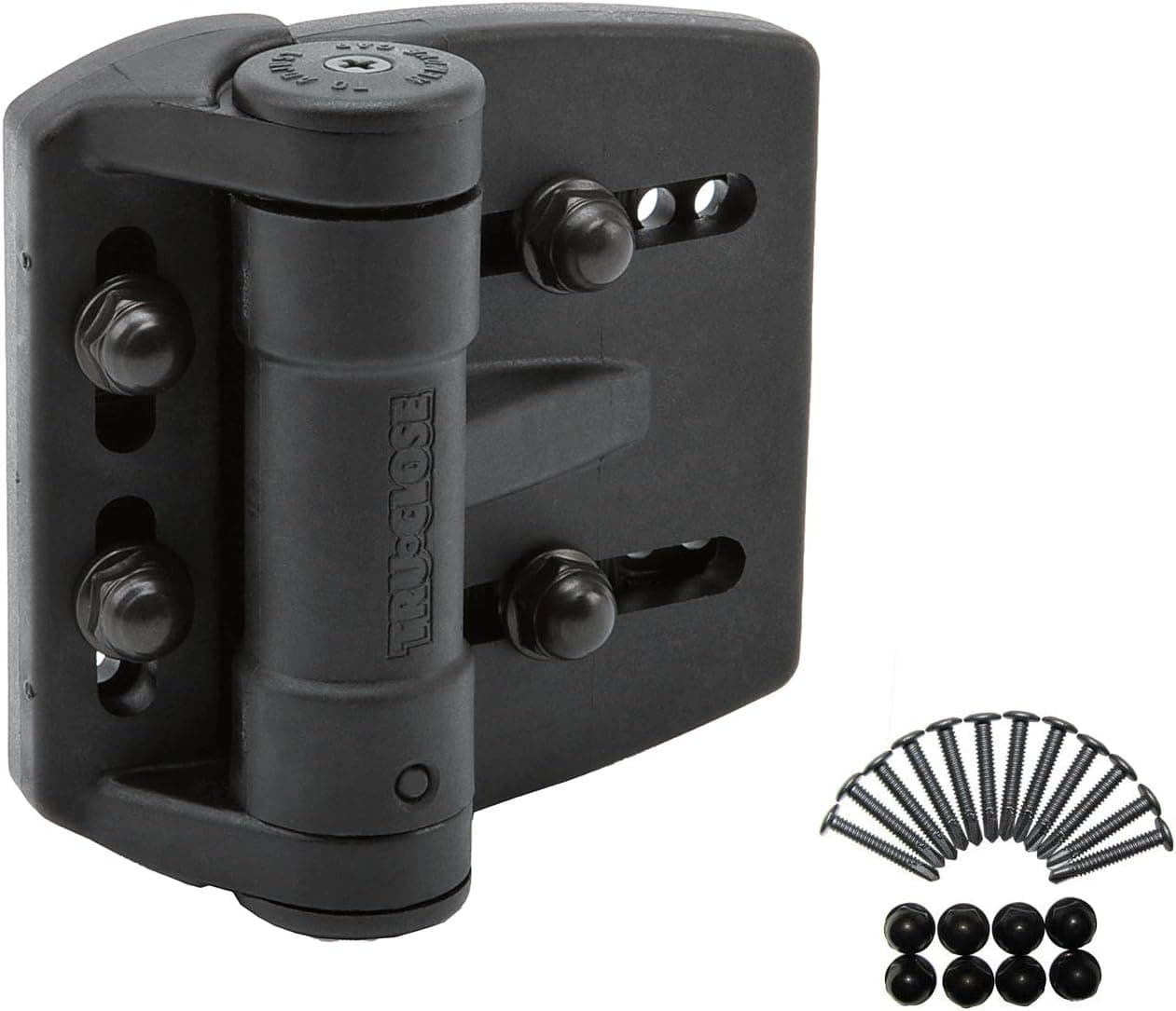 D&D Technologies TCAMA2RND Multi-Adjust Round Post Gate Hinges, for Self Closing Chain Link Gates up to 55 Pounds, 3-Way Adjustable, Gap up to 2", Black, 2 Count