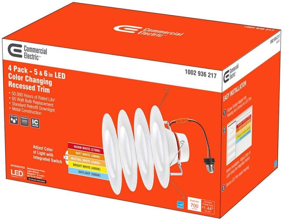 Commercial Electric NS01aA11FR1-259/3 Led Recessed Trim, 12 Count (Pack of 1), White