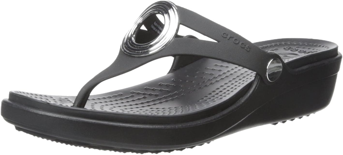 Crocs Women's Sanrah Beveled Circle Wedge Sandal
