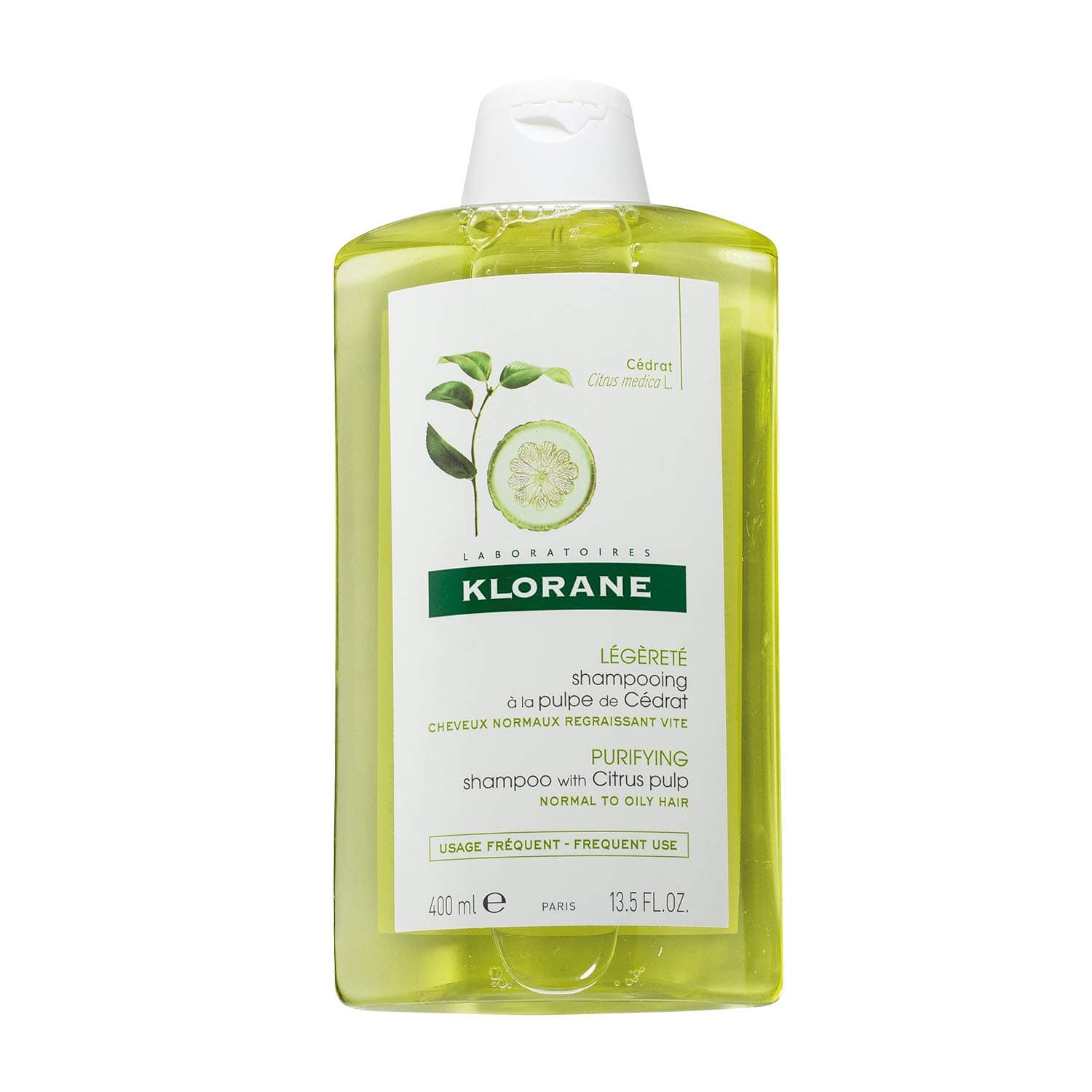 Klorane Clarifying Shampoo with Citrus Pulp, Detoxifies Hair & Scalp, Removes Buildup, Neutralizes Hard Water, Paraben, SLS Free