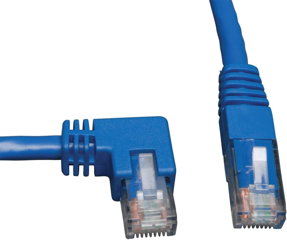 Tripp Lite Cat6 Gigabit Molded Patch Cable (RJ45 Left Angle M to RJ45 M) Blue, 5-ft.(N204-005-BL-LA)