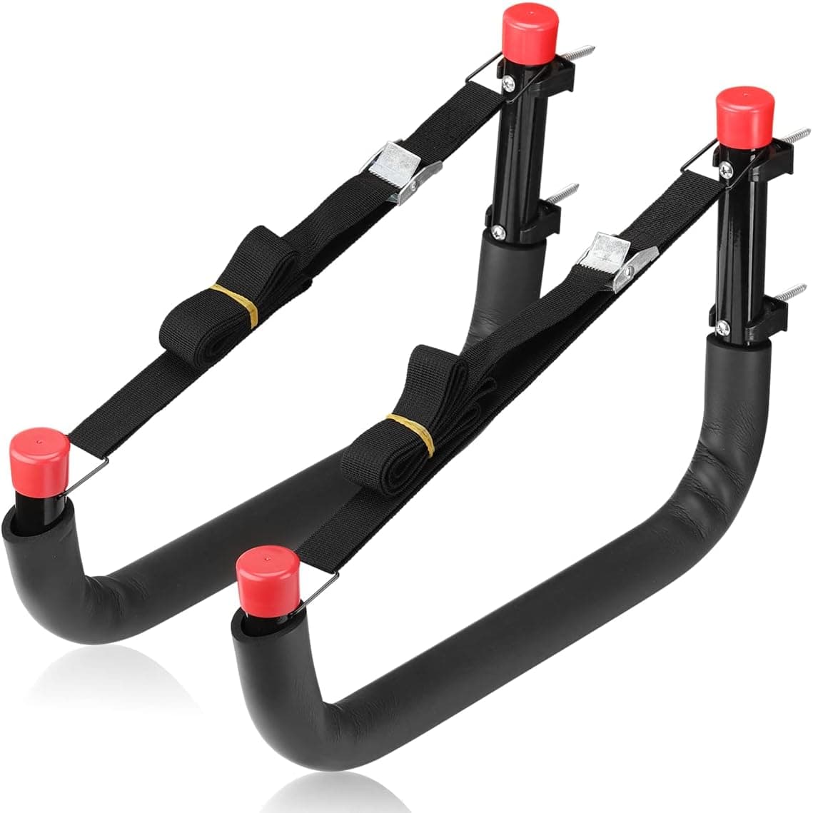 Heavy Duty Garage Storage Hooks, Wall Mount Kayak Storage Racks, Naikozmo Hangers Black + Red