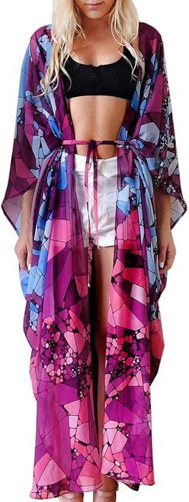 LULENQ Women Bathing Suit Cover up Long Cardigan Loose Swimwear Bikini Swimsuit Beach Casual Dress