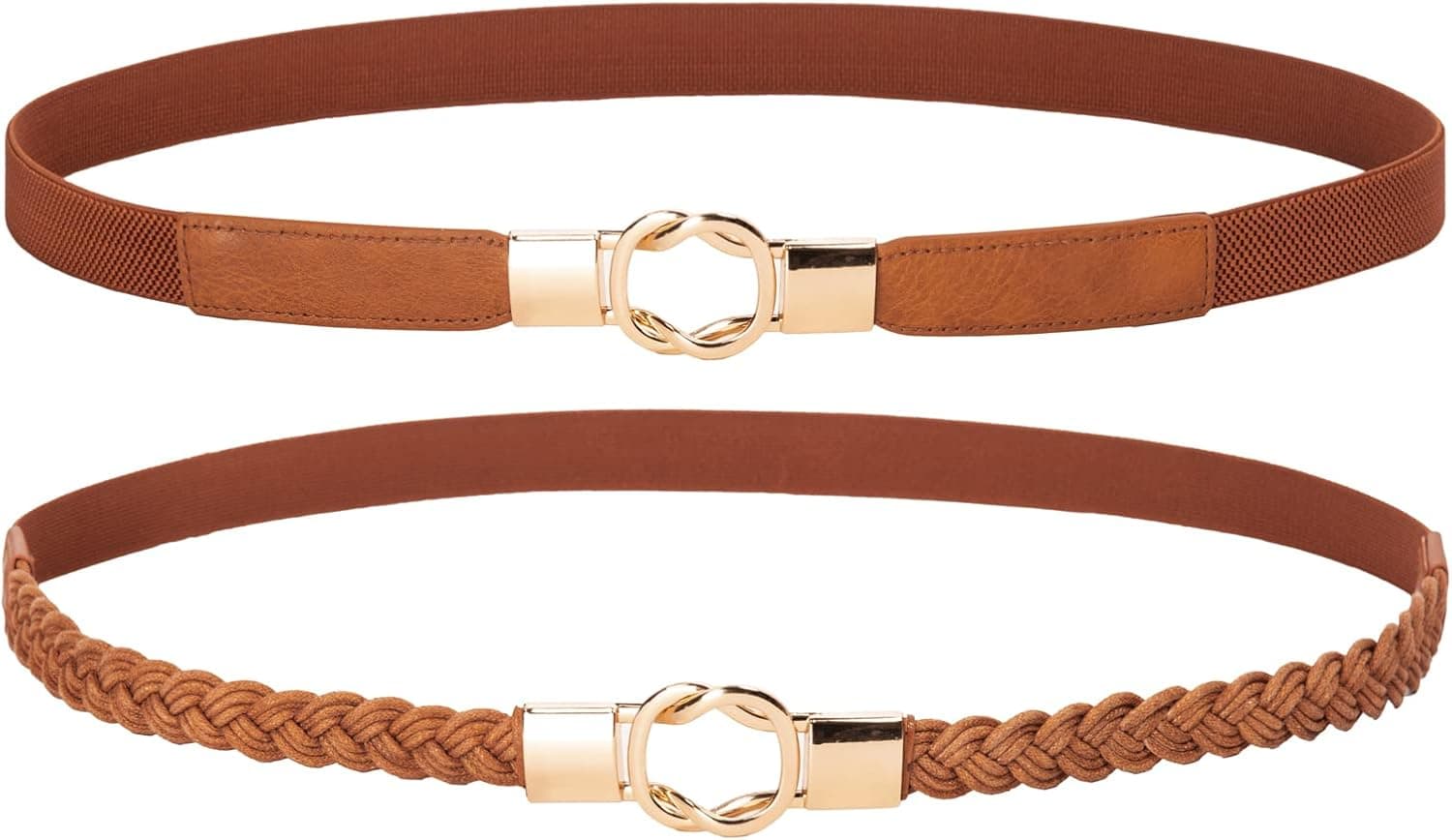 GRACE KARIN Women Skinny Elastic Waist Belts Vintage Woven Stretch Cinch Belts for Dresses