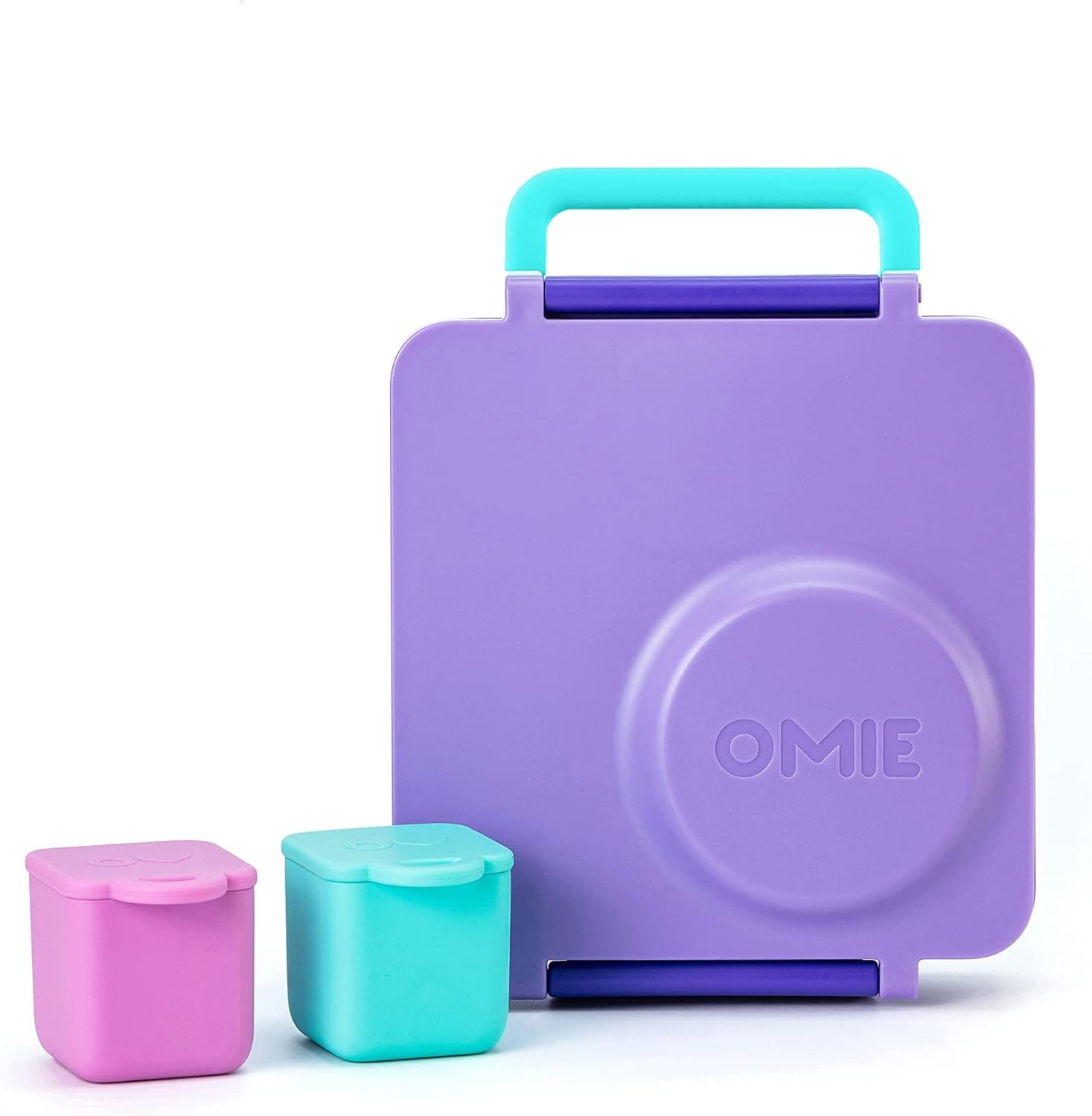 OmieBox Bento Box for Kids + OmieBox (2 pack) Leakproof Dips Containers To Go, Salad Dressing Container