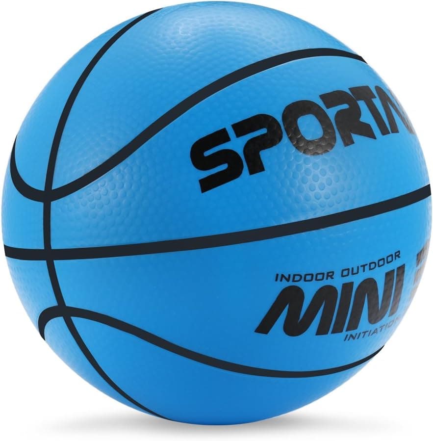 Stylife 5inch Mini Basketball for Kids, Trampoline Basketballs Inflatable Ball Environmental Protection Material,Soft and Bouncy,Colors Varied (Blue)