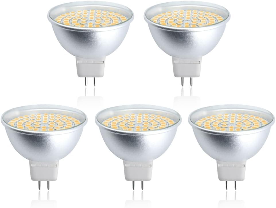 Bonlux 5W MR16 GU5.3 Bi-pin LED Spot Light Bulb 120V 50W Halogen Replacement Bulb MR16 LED Recessed Light Daylight 6000K for Landscape Light, Track Light, Accent Light (5-Pack)