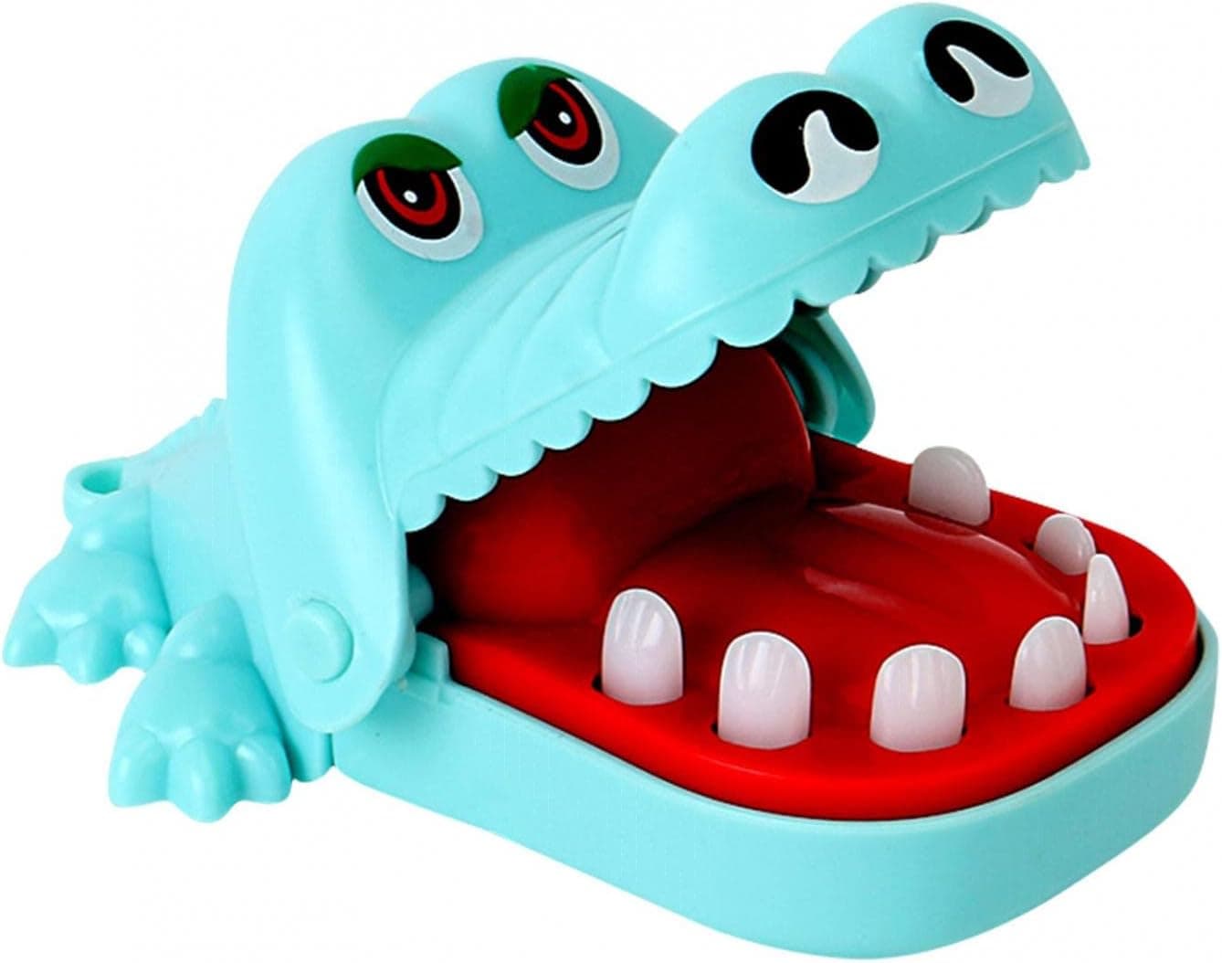 FRSH MNT Largemouth Crocodile Biting Finger Jokes Toys Mini Crocodile Teeth Toys Game for Kids Funny Practical Table Game Toy Chomping Alligator Teeth Fun Family Tabletop Party Kids Toy(002-Blue)