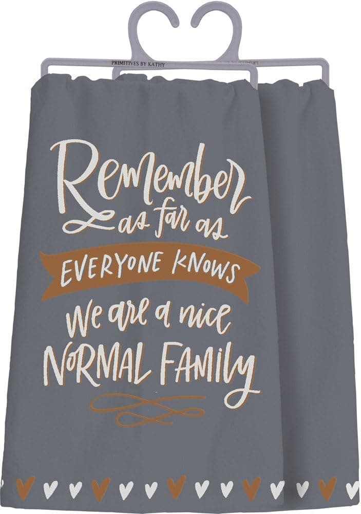 Primitives by Kathy 34162 Hand-Lettered Dish Towel, 28 x 28-Inches, Nice Normal Family