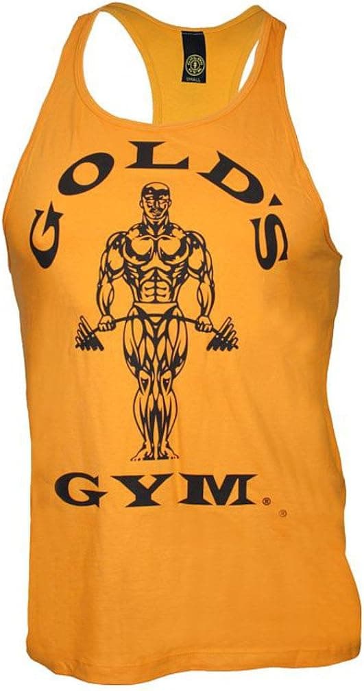 PunaFlex Golds Gym Mens Tank Top (Small, Yellow)