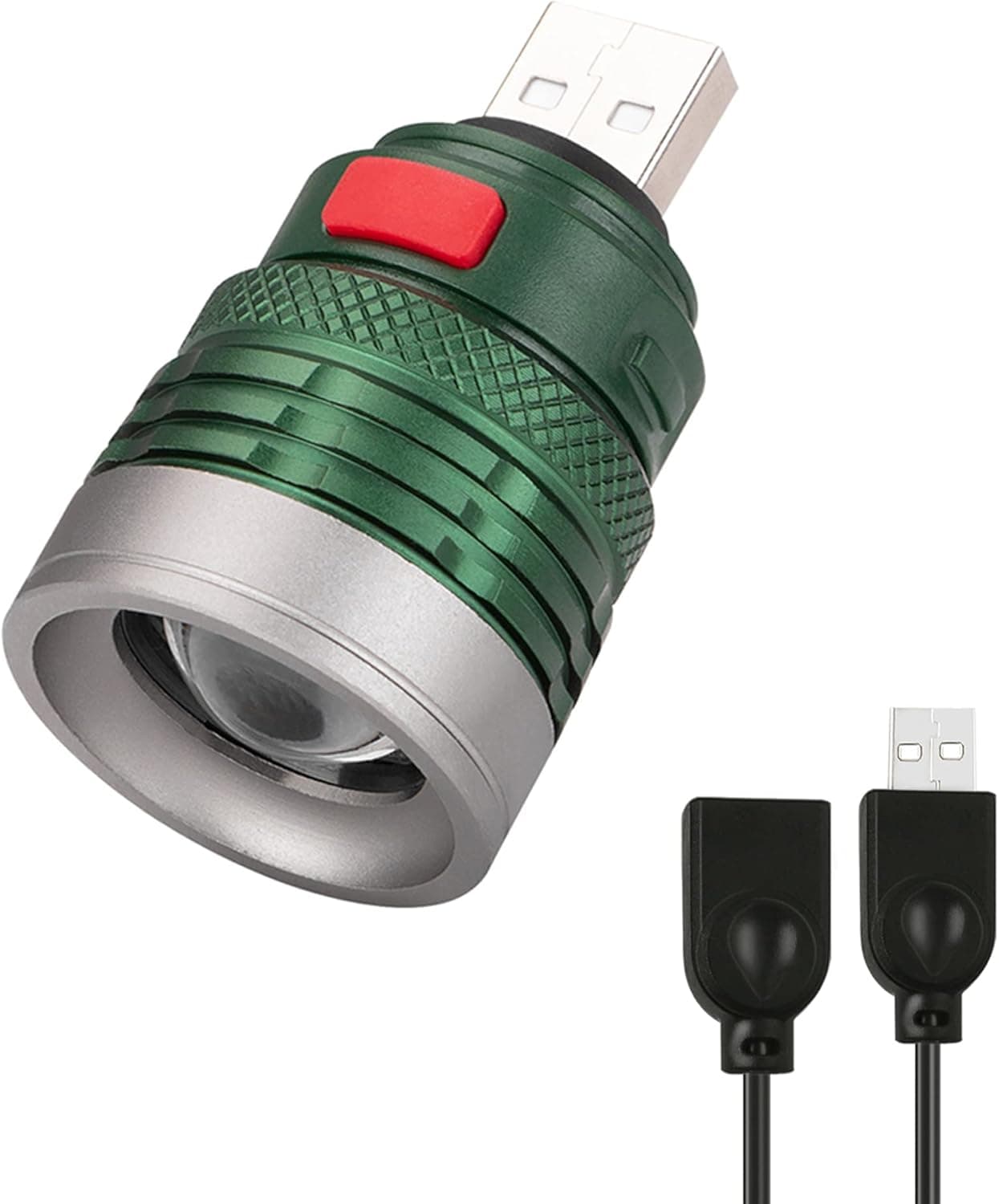 Vagocom LED Mini Flashlight,Bright and Zoomable Small Flashlights,4 Modes Pocket Light for Emergency Use,Power by USB Interface- Power Banks Accessories,Come with USB Male to Female Cord(1 Pack)
