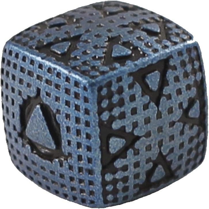 1 (One) Single IronDie: Solid Metal Italian Dice - Blue Smasher (Die-Cast Designer Six-Sided Die / d6)