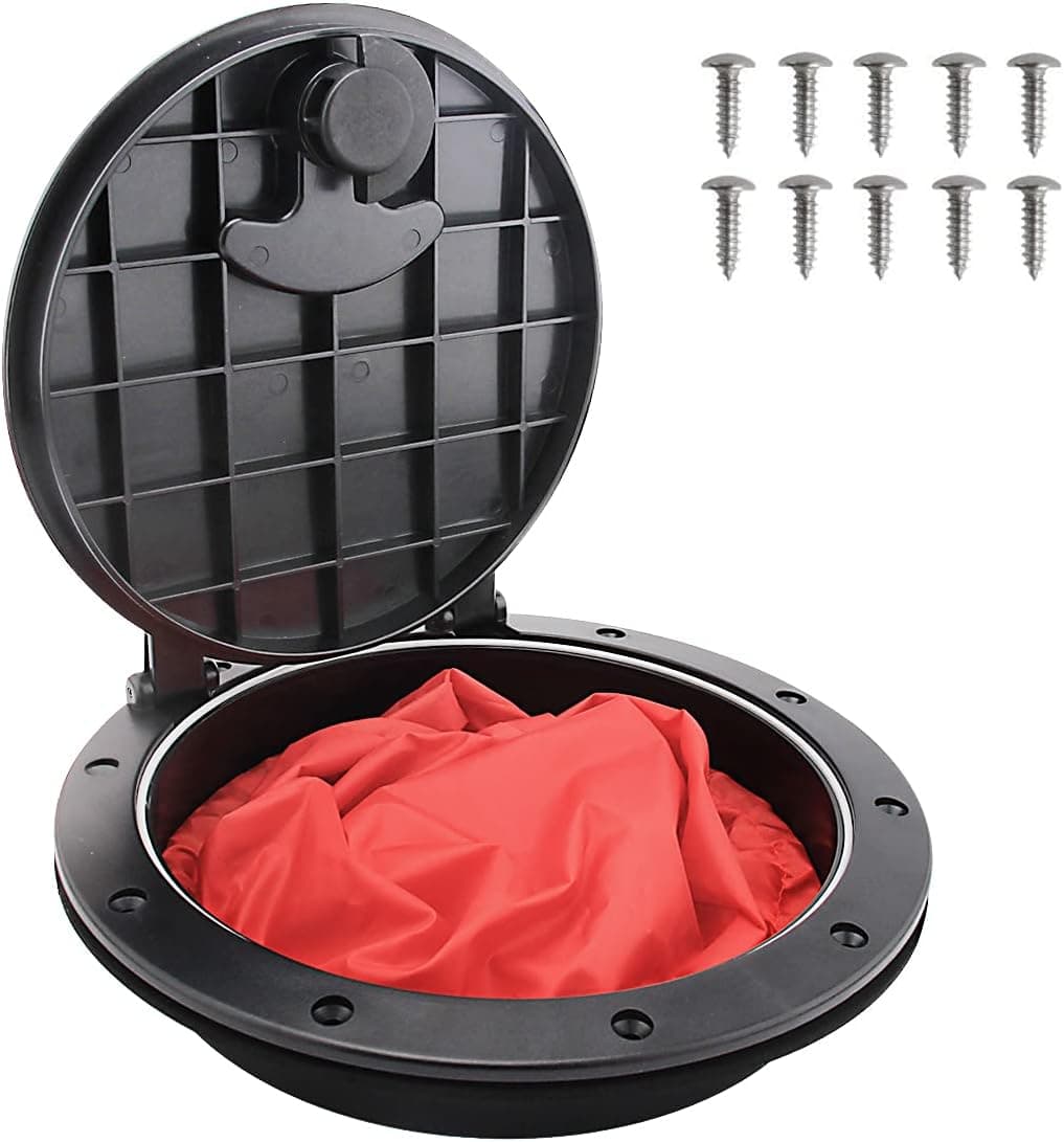 YXGOOD 8'' Deck Plate Kit Kayak Deck Hatch with Storage Bag for Kayak Boat Fishing Rigging Black (8 inch)