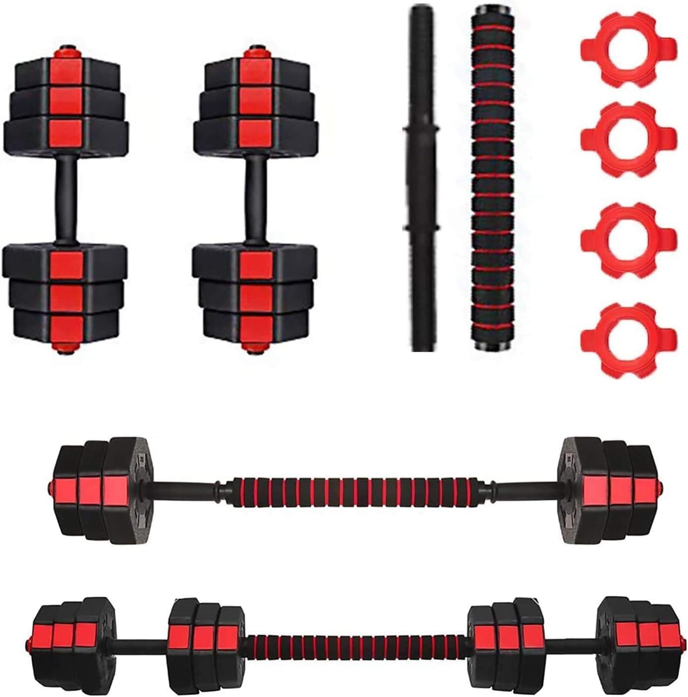110 lb Dumbbells Hand Weights Set of 2 - Vinyl Coated Exercise & Fitness Dumbbell for Home Gym Equipment Workouts Strength Training Free Weights for Men (22LB_B)