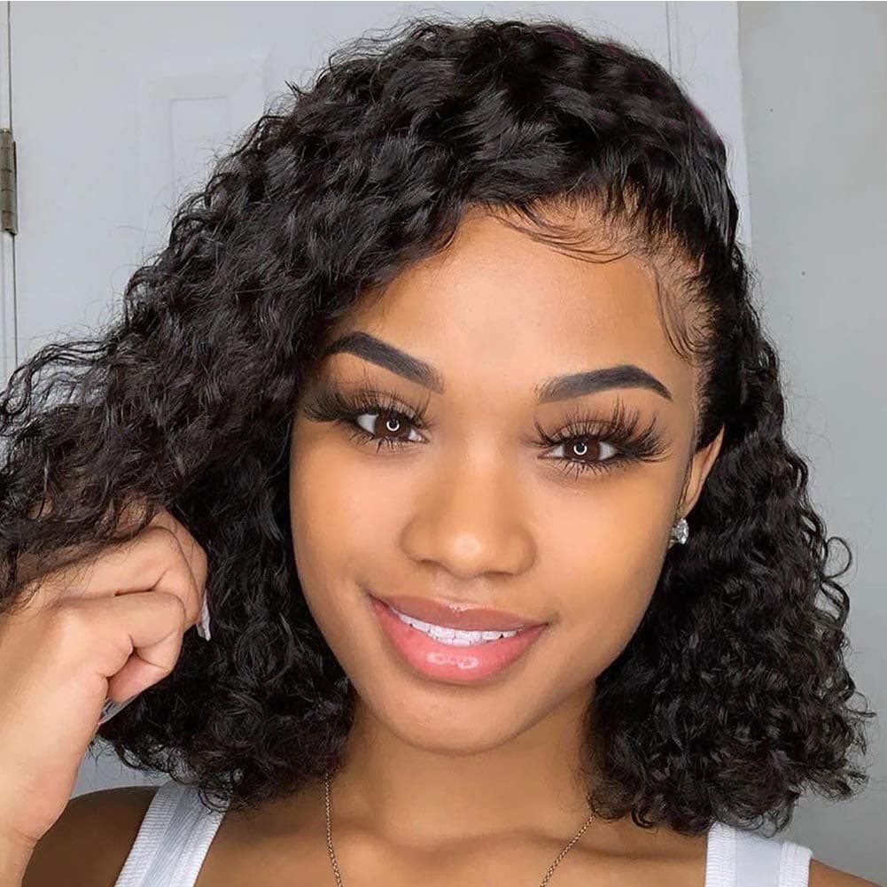 mscoco Water Wave Hair 13x4 Lace Front Wigs Human Hair 150% Density Wet and Wavy Wigs Pre-Plucked 100% Human Hair Short Bob Wigs For Black Women (12 inch, 13x4 water wave wig)