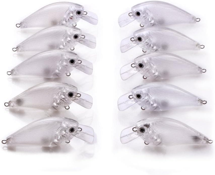 25 Pcs 2.5 Square Bill Unpainted Fishing Hard Lures Crankbaits
