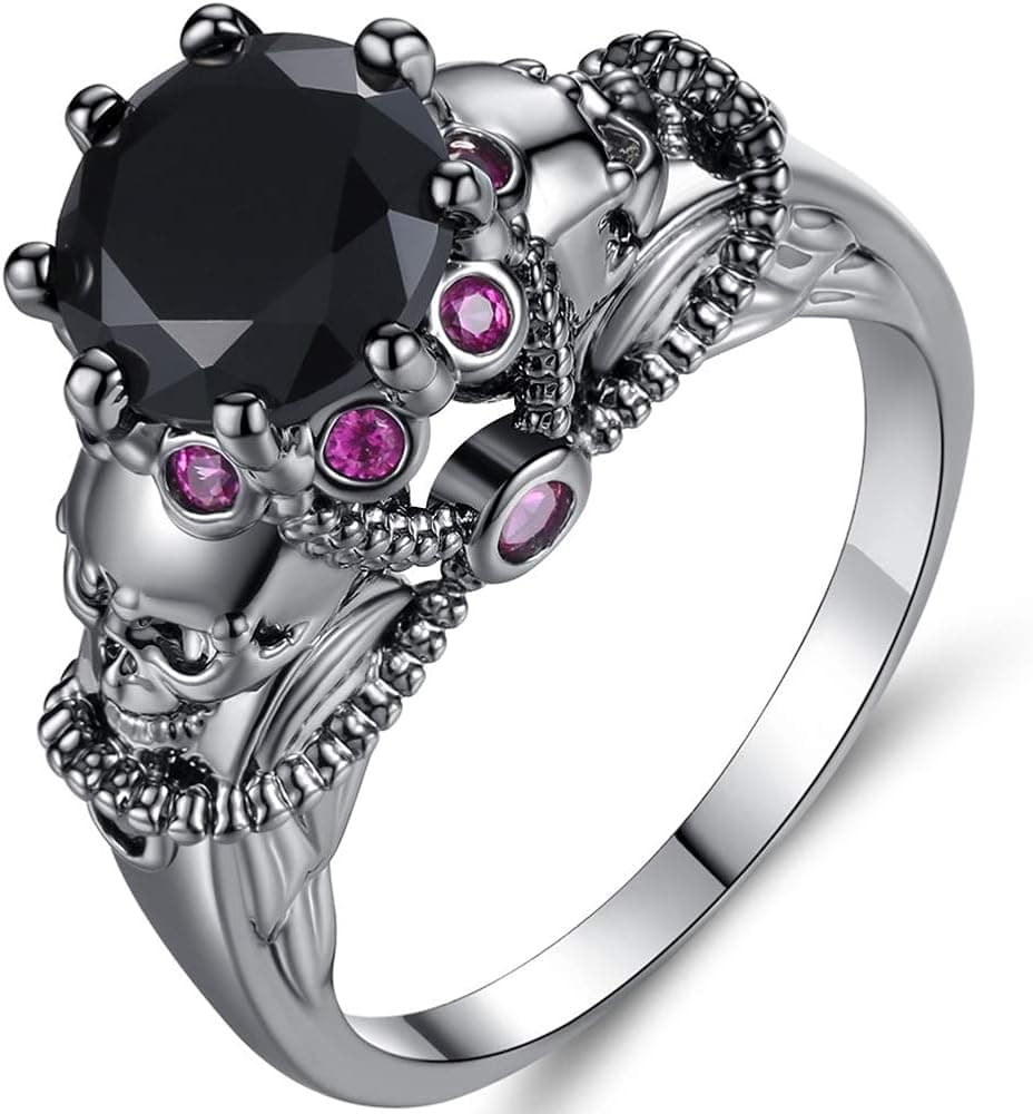 Jude Jewelers Retro Vintage Skull Gothic Statement Promise Cocktail Party Biker Ring