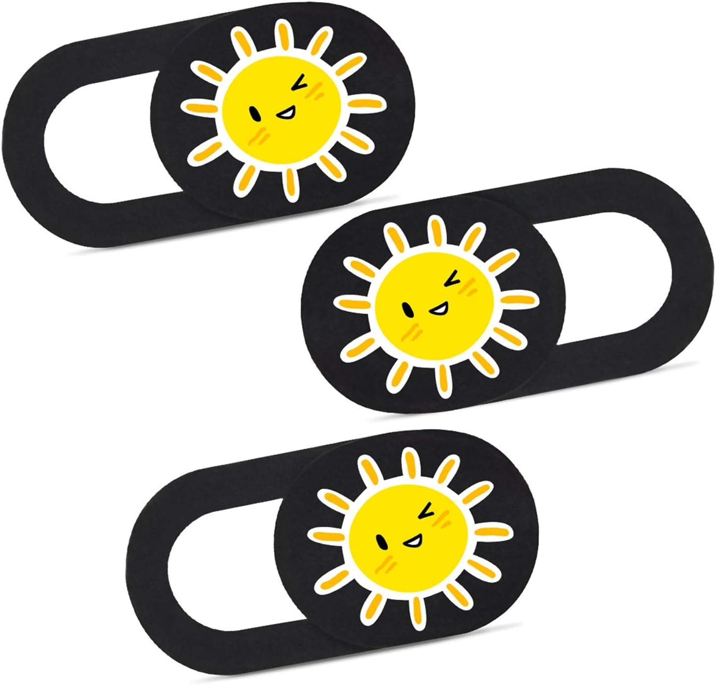 ESSSHOP Sun Webcam Cover Slide Cute - Phone Camera Blocker - Webcam Privacy Cover - Fits Most iMac, iPhone, Computer, MacBook Pro, MacBook Air, Surface Pro, Cell Phones (3 Pack)