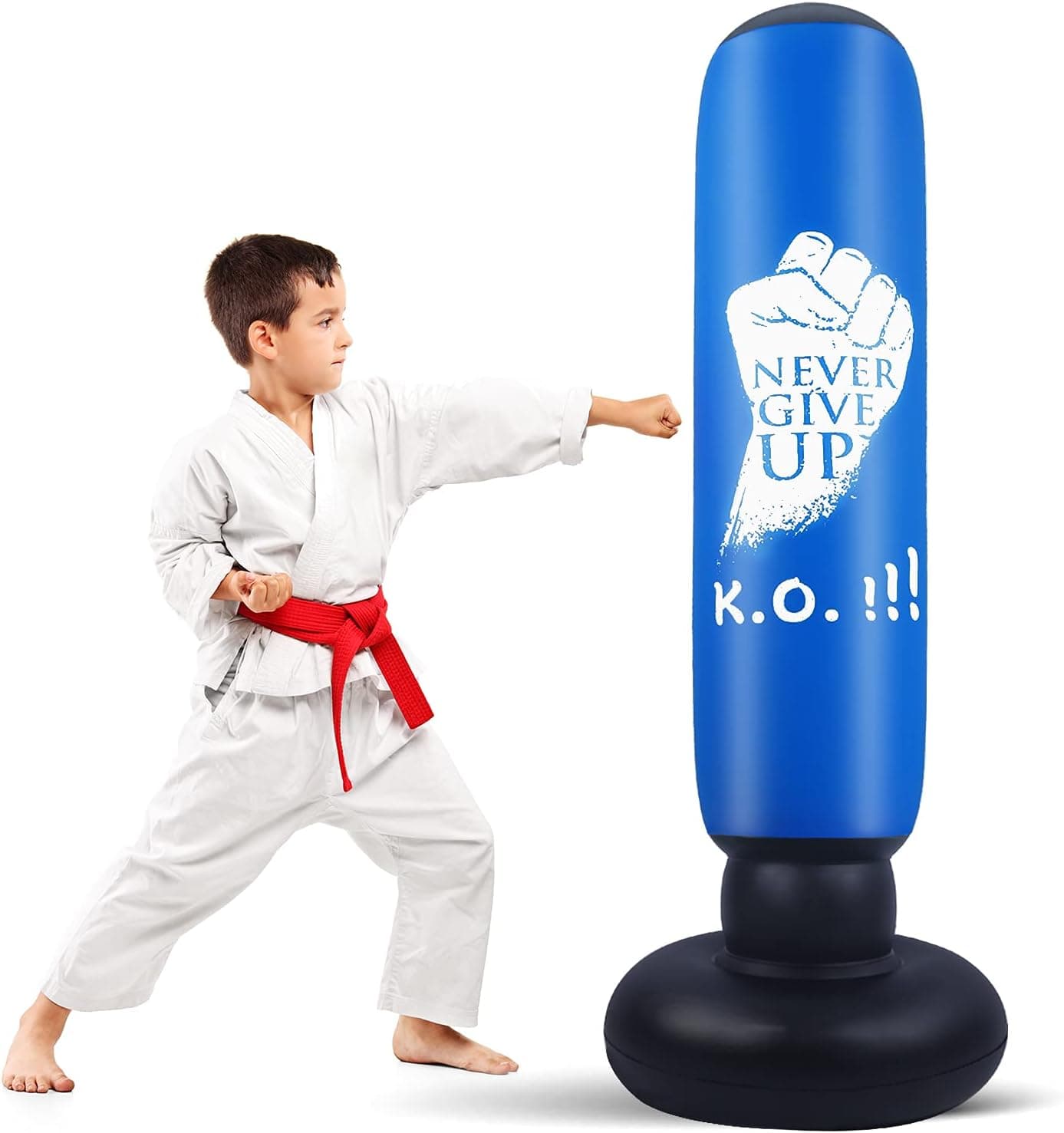 Inflatable Kids Punching Bag, Punching Bag Karate Gifts for Boys and Girls, Boxing Bag for Immediate Bounce Back for Practicing Karate, Taekwondo, and to Relieve Pent Up Energy in Kids and Adults