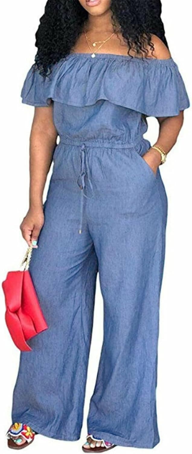 Women Sleeveless Backless Jumpsuit Denim Jeans Jumpsuits Playsuit Spaghetti Strap Bodycon Rompers Clubwear