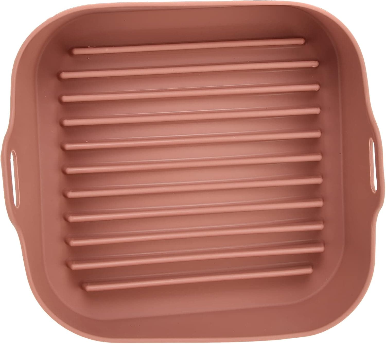 Fryer Silicone Pot Replacement, Microwave Oven Silicone Basket Easy to Clean Silicone Air Fryer Basket For 10in Fryer, Microwave Oven, Steamer, Rice Cooker(Square opp brown)