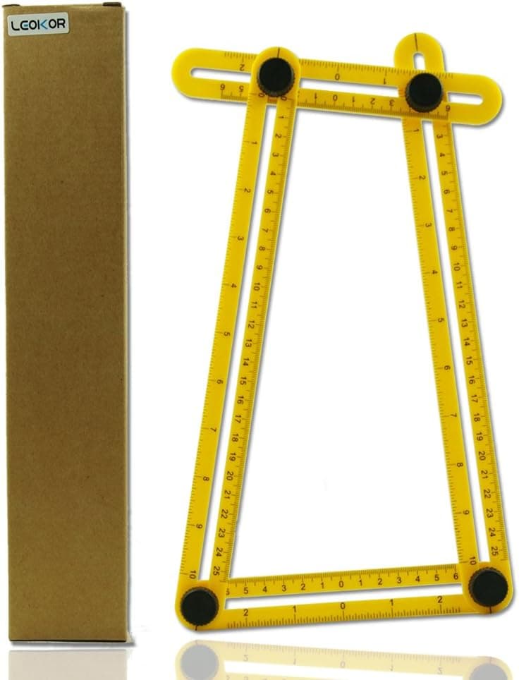 Angle Measurement Tool, LEOKOR Angle Ruler Template Tool Multi-Angle Measuring Ruler Tools for Carpenter, Craftsman