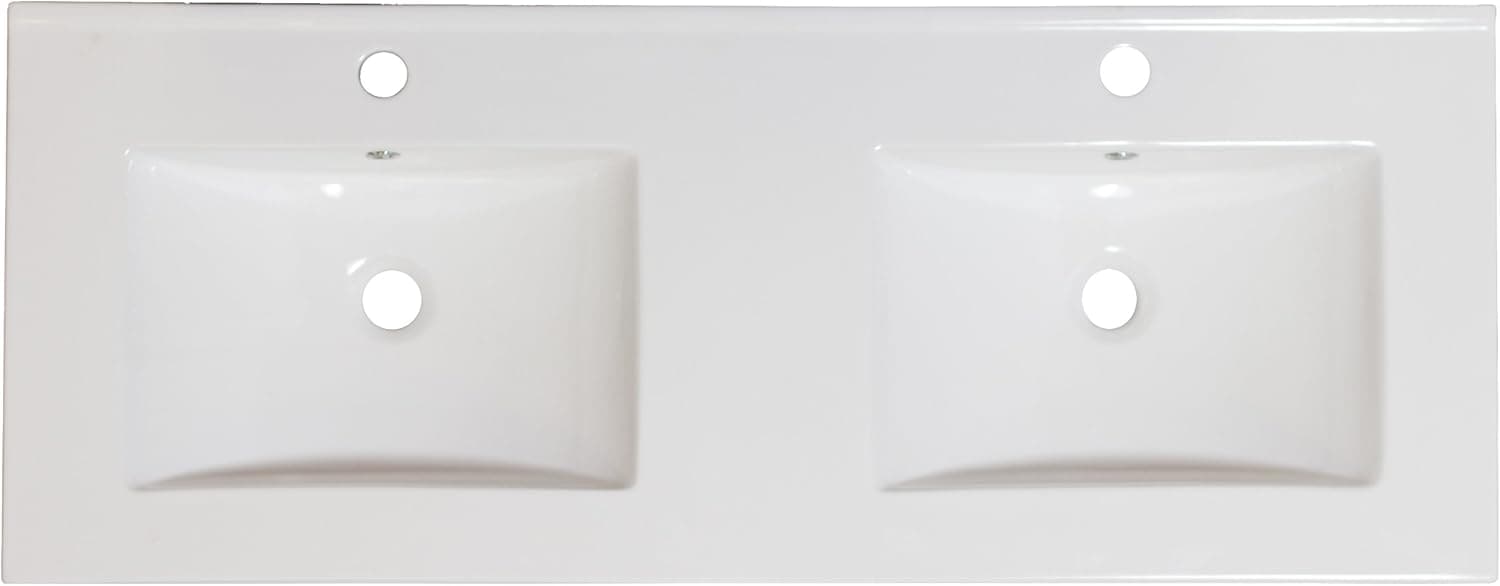 48-in. W x 18-in. D Ceramic Top In White Color For Single Hole Faucet
