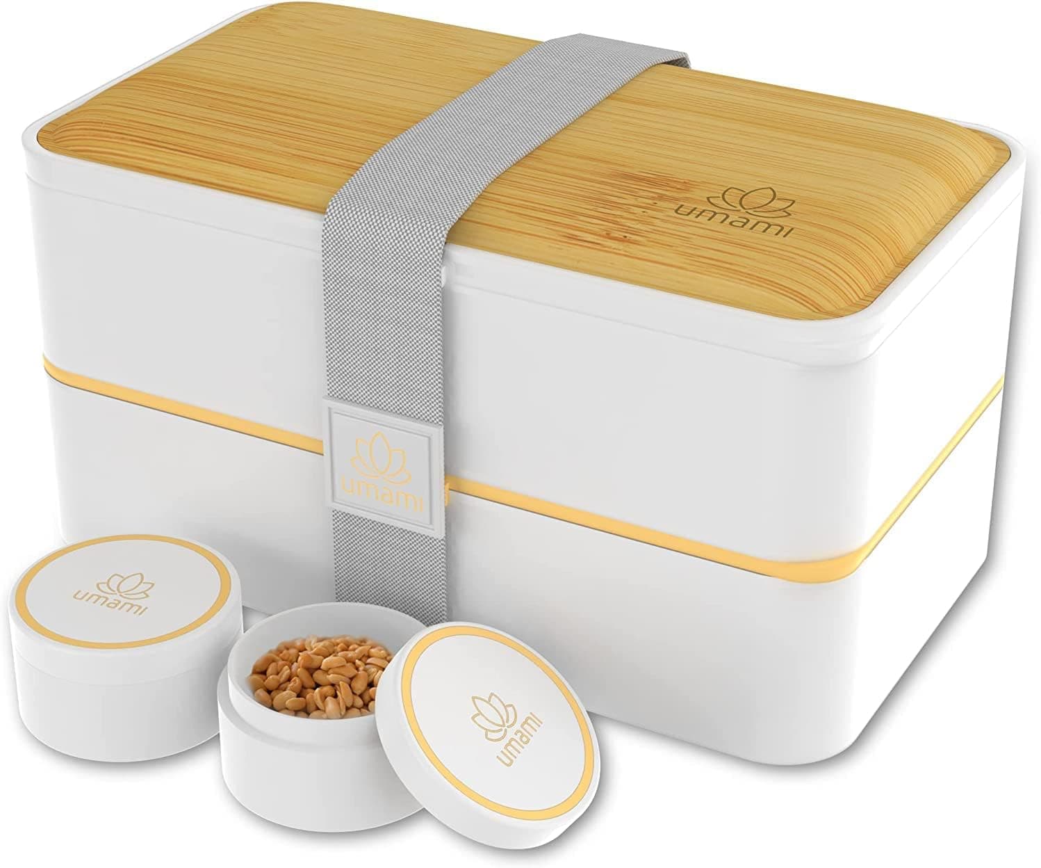 Umami Bento Box Adult Lunch Box with Utensils, 40 oz Large, All-in-One Meal Prep Compartment Lunch Box Containers, Cute Leak Proof Bento Box, Lunch Organizer