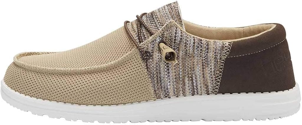 Hey Dude Men's Wally Sox Funk Brown Multi Size 9 | Men’s Shoes | Men's Lace Up Loafers | Comfortable & Light-Weight