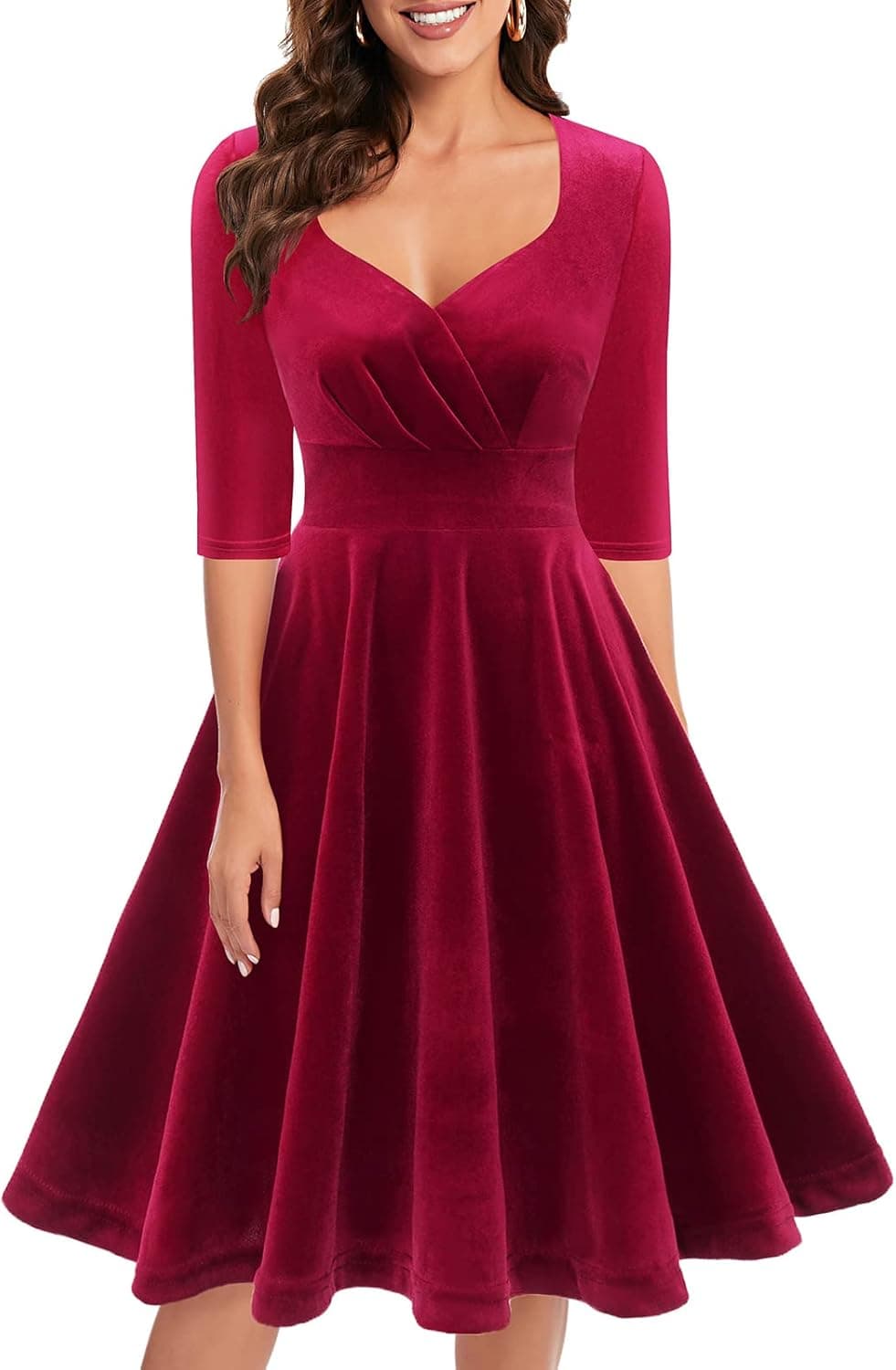 Bbonlinedress Women Short Vintage Cocktail 1950s Retro Rockabilly Prom Party Swing Dress