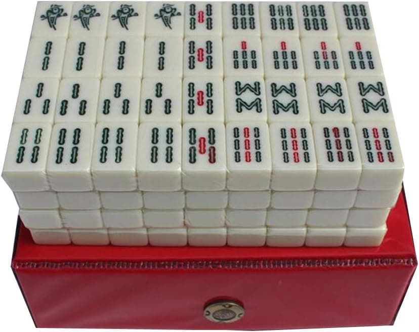 lfhyyazhj Play! Chinese Mahjong Game Set, Including 146 Dice, 2 Dice and Gorgeous Storage Box, Small Mahjong