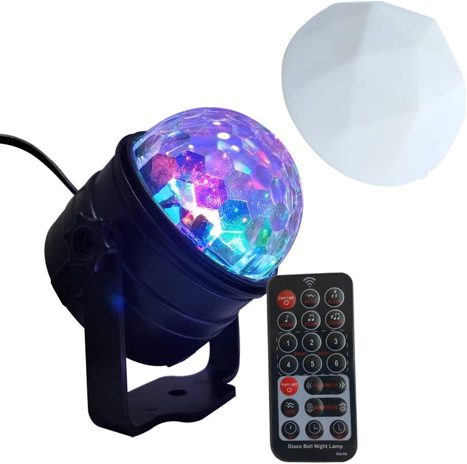 Samloong Upgrade Disco Ball Light with Night Lamp Function, Sound Activated Party Lights with Remote Control, RGB Strobe DJ Lighting for Home Room Parties Birthday Bar Karaoke Wedding Show Club Pub