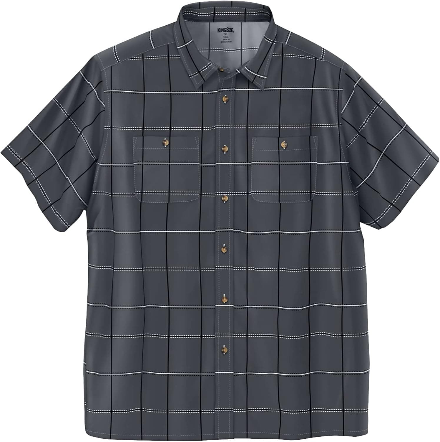 KingSize Men's Big & Tall Short Sleeve Printed Sport Shirt