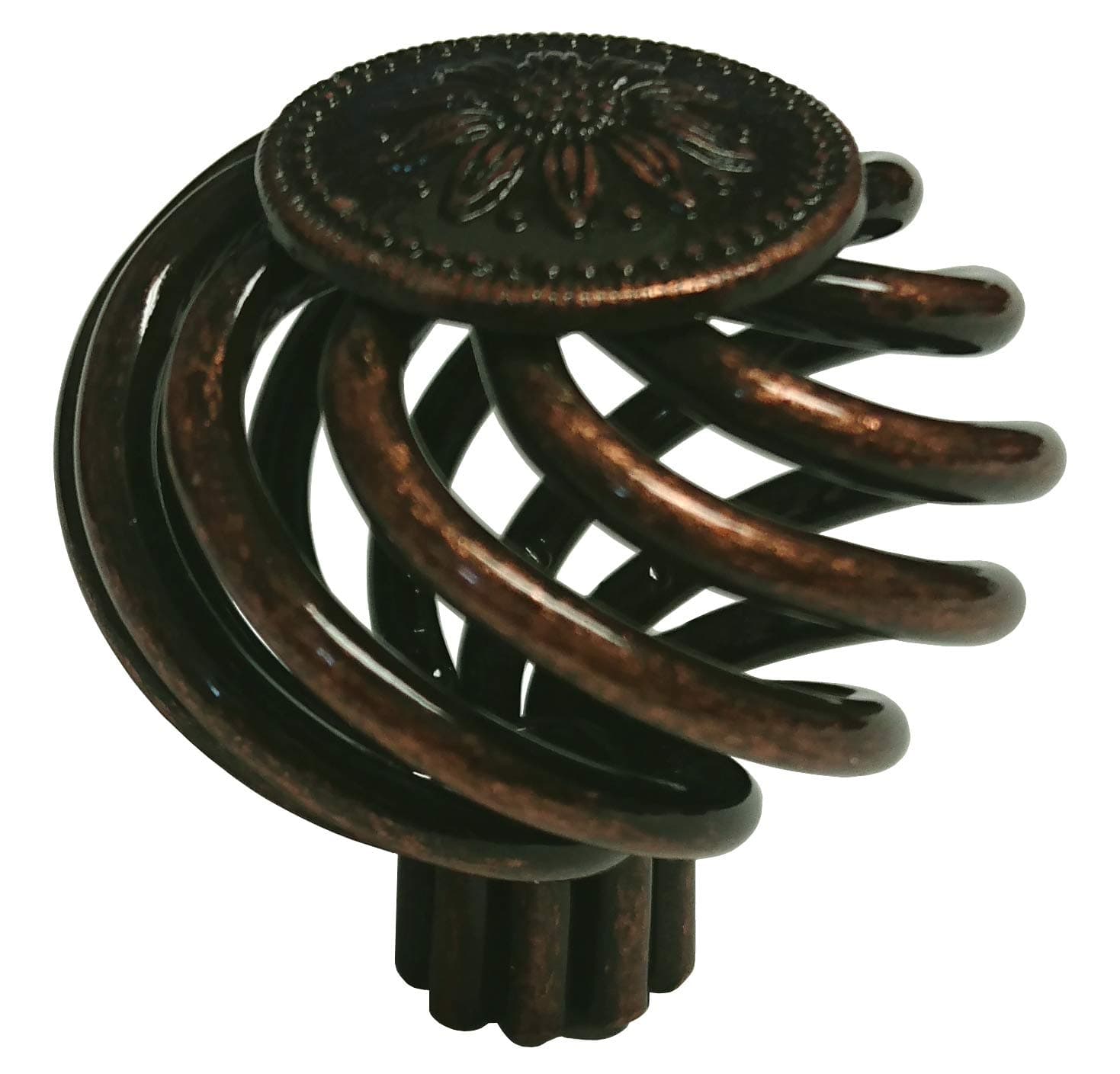 10 Pack Antique Copper Machined Sun Flower Bird Cage Birdcage Birds Nest Twist 1-5/8" (40mm) Diameter Kitchen Cabinet Pull Knob 1341-40