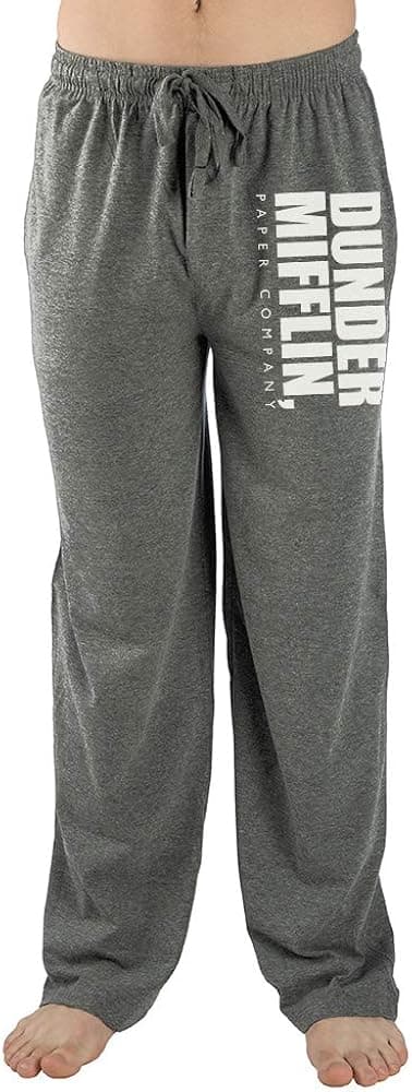 Bioworld The Office Mens Grey Dunder Mifflin Paper Company Pajama Pants