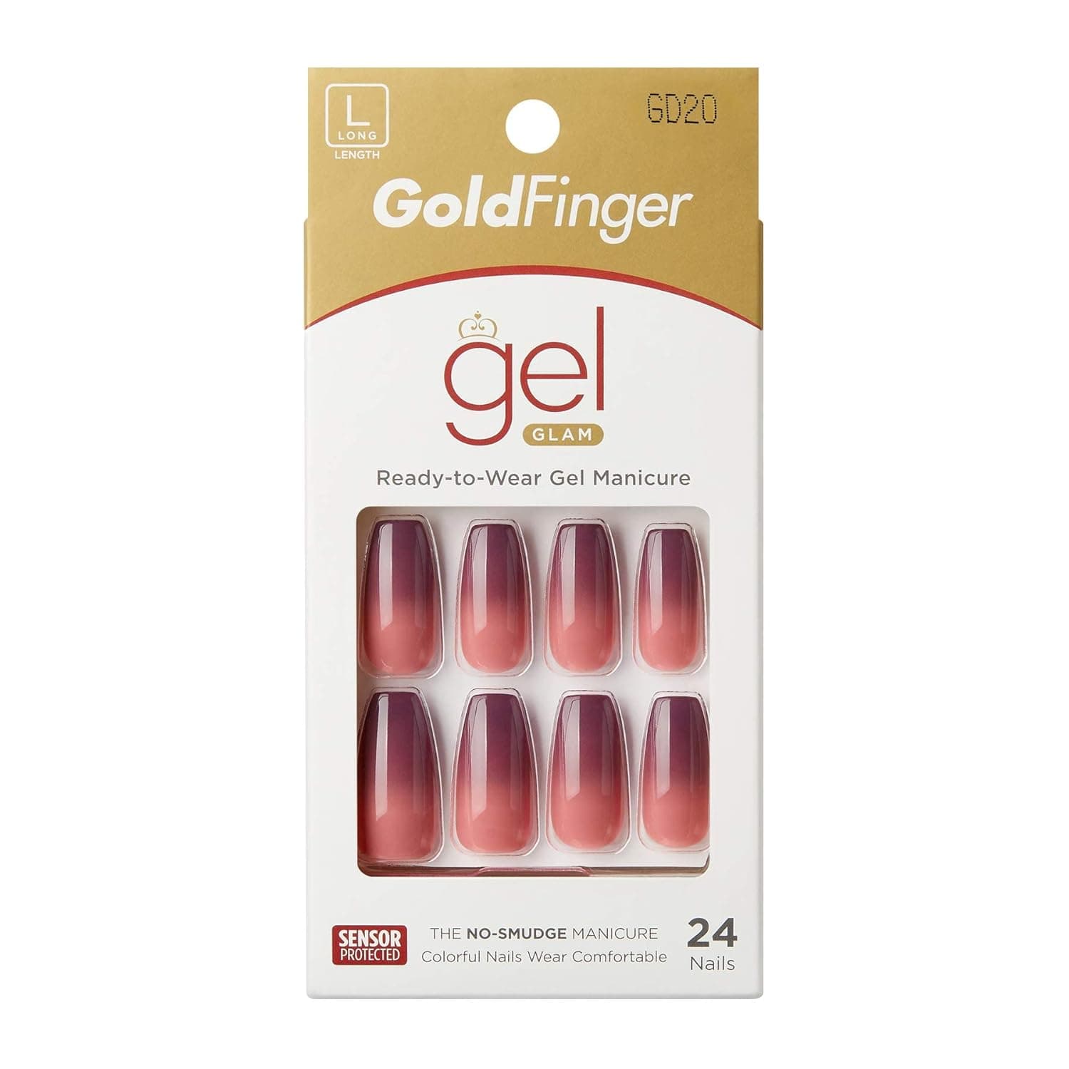 GoldFinger Full Cover Nails Press On Nails Gel Glam Design Nails Long Length