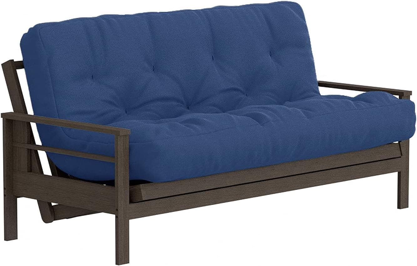 Royal Sleep Products by The Futon Factory 6 inch Foam Futon Mattress - Solid Blue Cover - Full Size - CertiPUR Certified Foams - Made in USA - (Frame not Included)