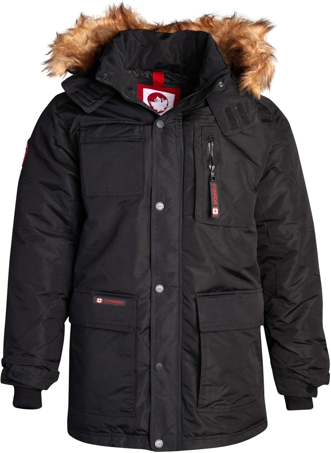 CANADA WEATHER GEAR Men's Winter Coat - Heavyweight Teflon Canvas Parka Jacket (M-XXL)