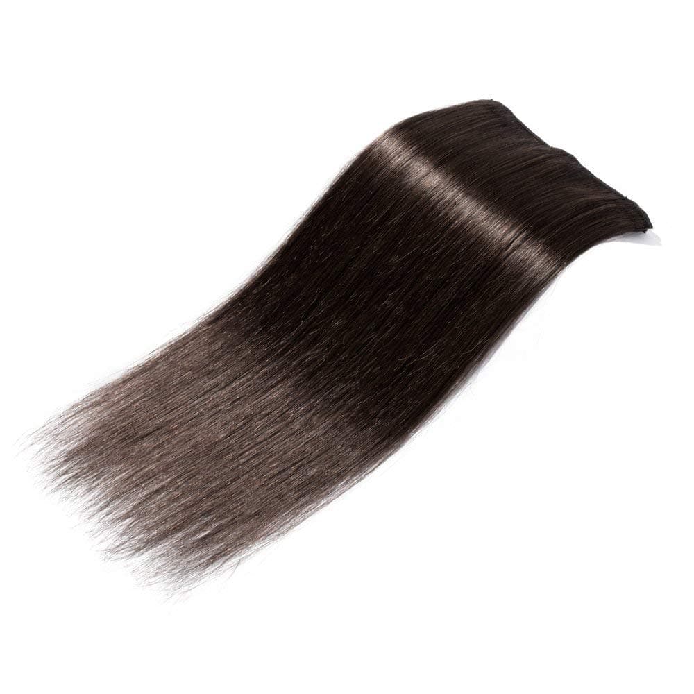 S-noilite Clip in Hair Extensions Real Human Hair 18 Inch Dark Brown Hair Extensions Remy Human Hair Clip In For Women Natural Straight Clip on Extension 8PCS 70g #02