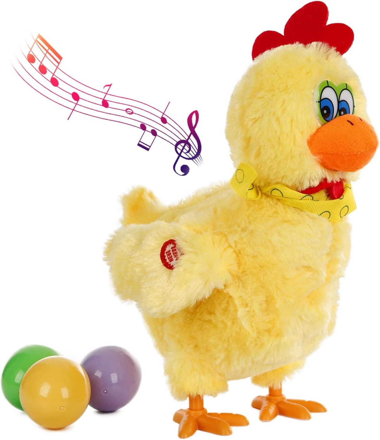 VeMee Chicken Laying Egg Toys Chicken Animal Doll Toys Electric Crazy Plush Chicken with Sound Music for Boys Girls