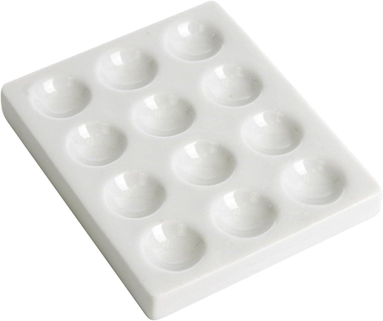 Spot Plate - Porcelain, 12 Depressions 115mm L X 90mm W X 12mm T
