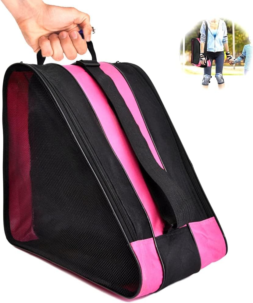 Nusogon Roller Skate Bag,Breathable Ice Skate Bags with Adjustable Shoulder Strap, Oxford Cloth Skating Shoes Storage Bag, for Women Men and Adults Roller Skate Accessories