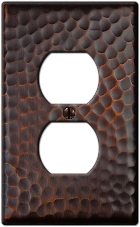 Hampton Bay Hammered 1 Duplex Outlet Plate - Aged Bronze
