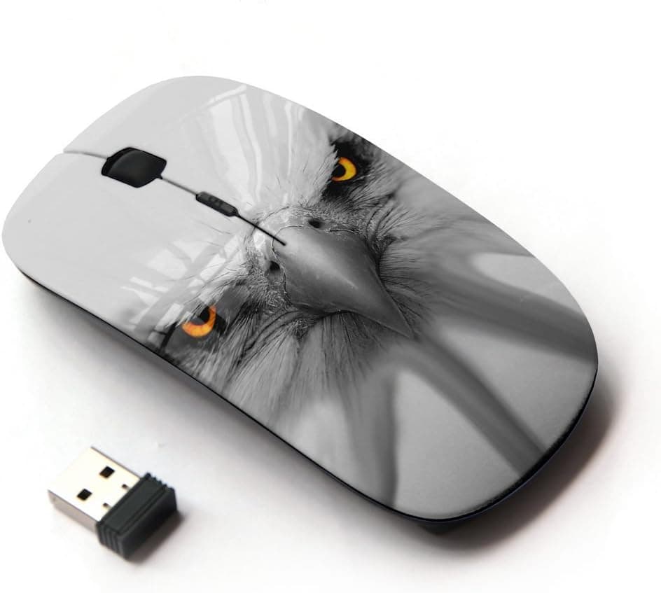 KOOLmouse [ Optical 2.4G Wireless Mouse [ Eagle White Patriotism America Symbol ]